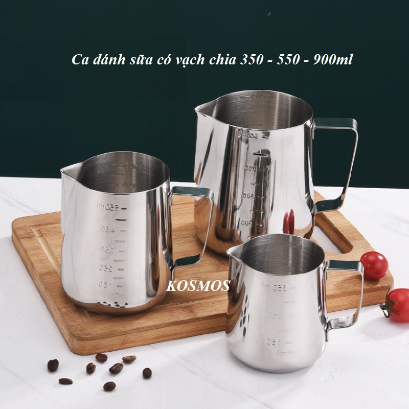 Ca inox đánh sữa  350ml - 550ml - 900ml