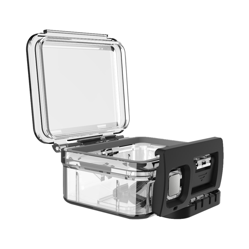 TELESIN 40M Underwater Nhà Trường hợp Che chống thấm nước cho GOPRO Anh hùng 8 Tempered Glass Lens Cover Transparent