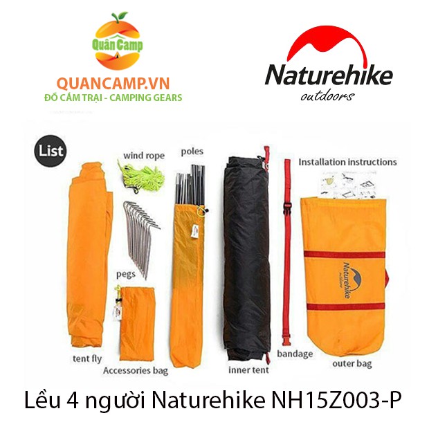 Lều 4 người Naturehike NH15Z003-P