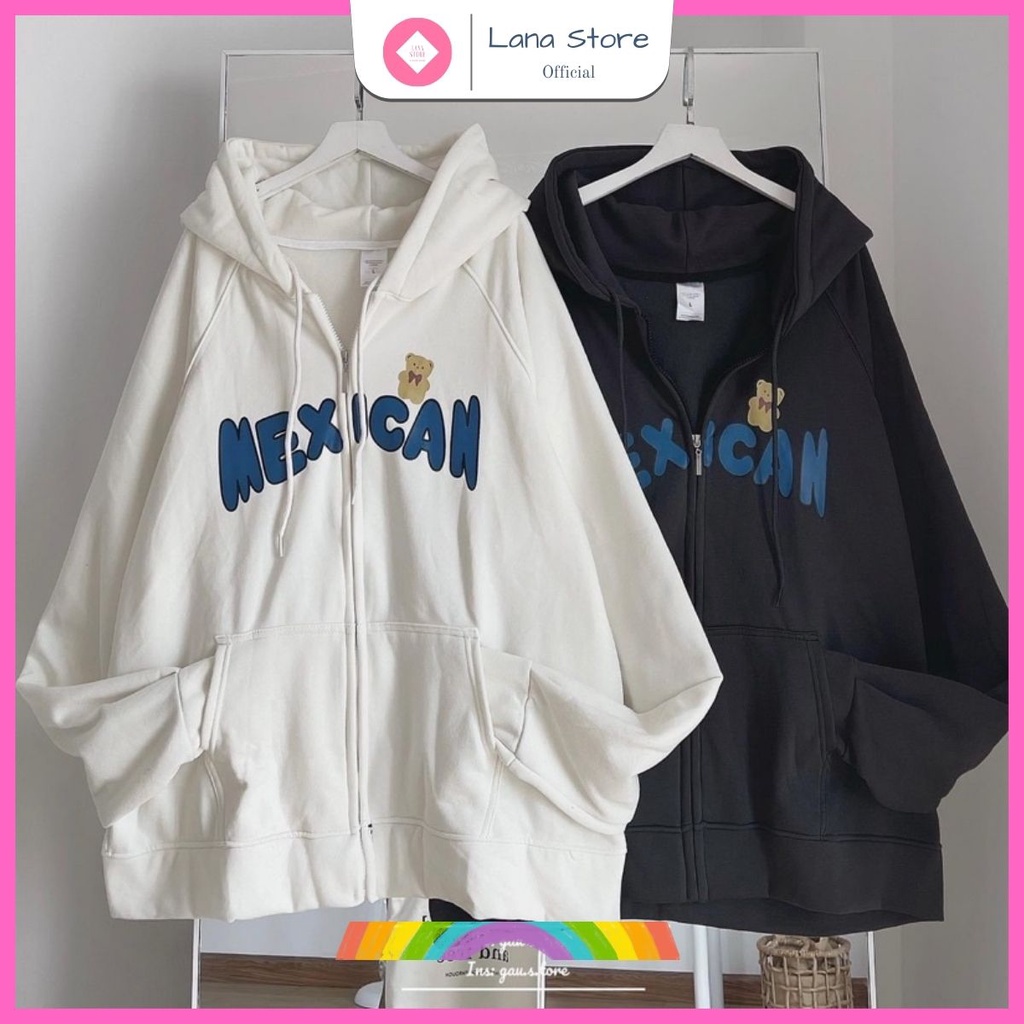 Áo Khoác Nỉ Hoodie Zip Mexican Form Unisex nam nữ nón 2 lớp