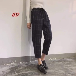Quần baggy kẻ chất cát hàn KT