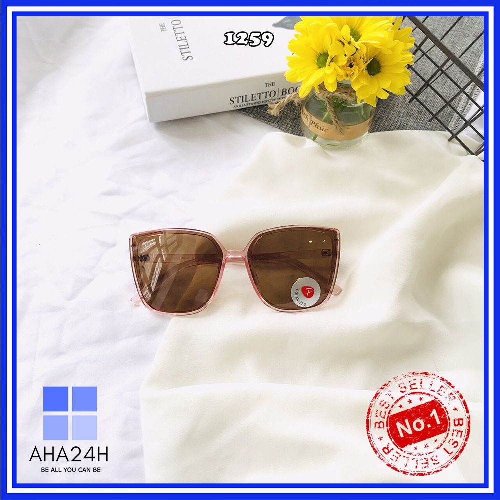 sale KÍNH MÁT NỮ THỜI TRANG TRÒNG POLARIZED CAO CẤP GỌNG XI MẠ VÀNG AH1259 km