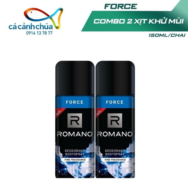 Combo 2 xịt toàn thân Romano ngăn mồ hôi và mùi cơ thể 150ml – Hàng công ty