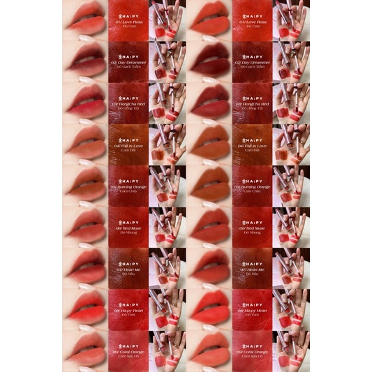 [ MUA 1 TẶNG 1 ] Son Kem Lì HAPPY MATTE LIPSTICK Không Trôi Màu Son Trong 8 Tiếng Siêu Đẹp