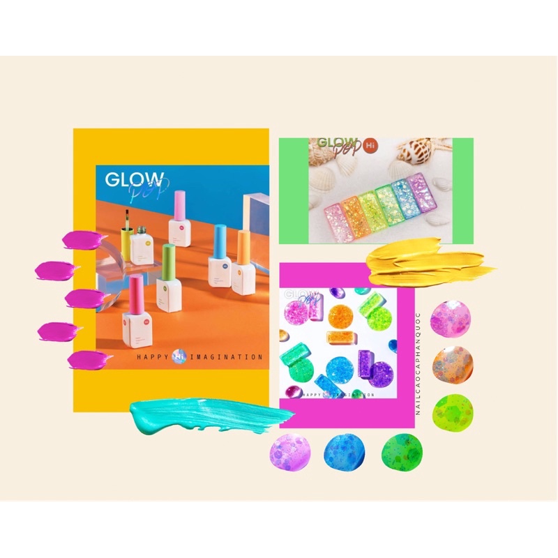 Chính hãng- FreeshipSơn gel nhũ neon cao cấp Hàn Quốc tách set summer 2021 Glow Pop ( giá lẻ 1 chai)