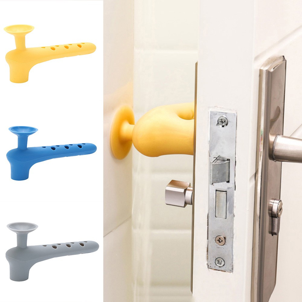 YEW Living Room Handle Sleeve Bedroom Silicone Door Knob Cover Anti-collision Baby Safety Suction Cup Door Handle Glove Home Protector/Multicolor