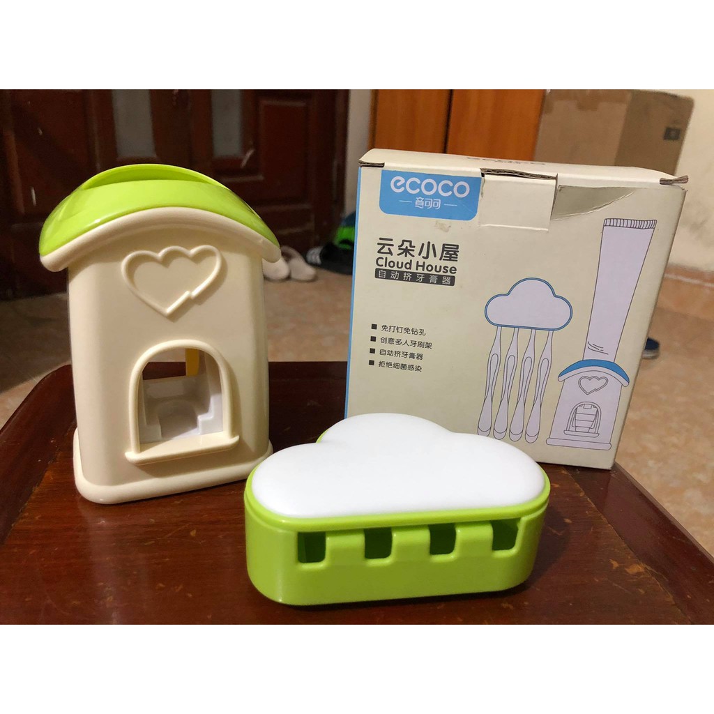 Bộ dụng cụ nhả kem đánh răng kèm 3 cốc cao cấp bền đẹp.