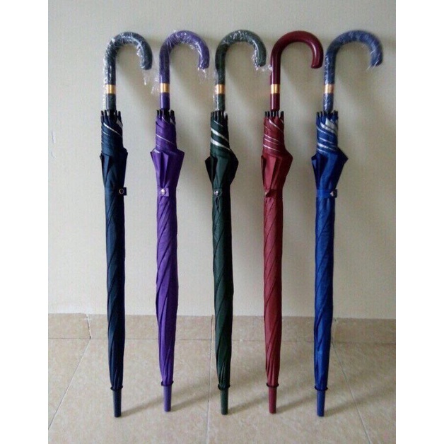Ô dù cán dài, tay cầm cong 6 màu