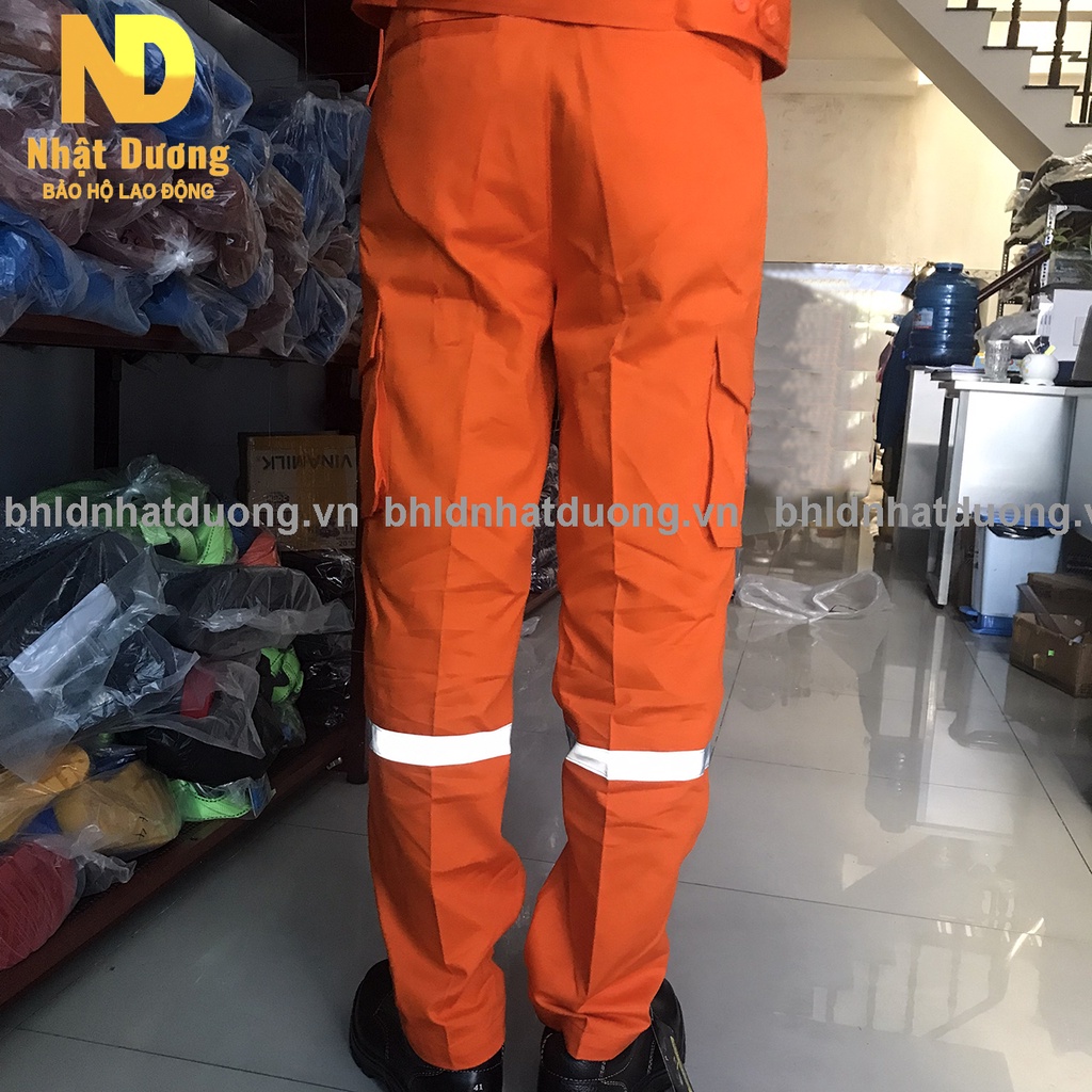 Quần áo bảo hộ lao động ngành điện lực miền bắc, áo phản quang, quần túi hộp - Full size