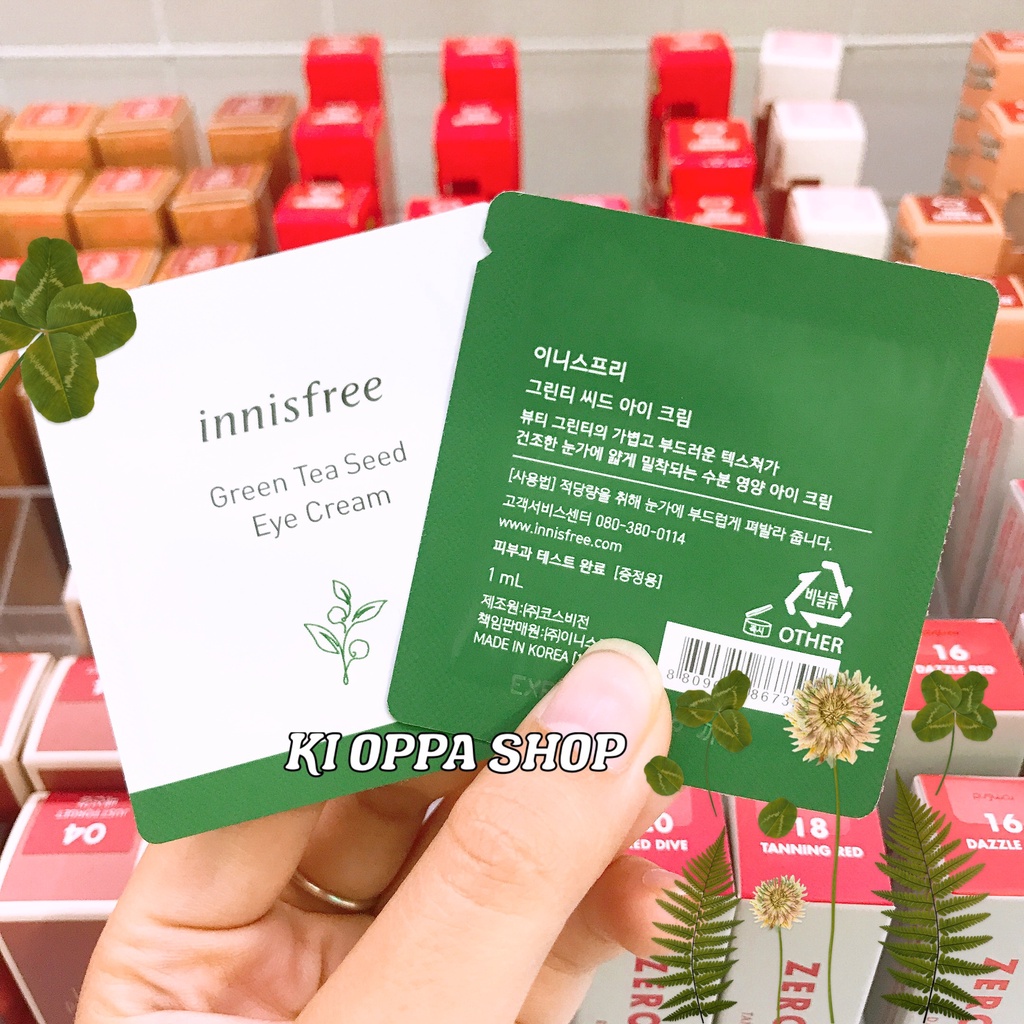 Sample kem dưỡng mắt innisfree Green Tea Seed Eye Cream - 1ml