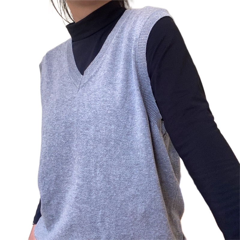 |2hand| Áo Gile xám vintage retro indie dark academia