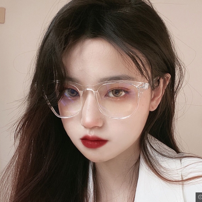 Mắt Kính Gọng Vuông Trong Suốt Chống Bức Xạ Thời Trang Cho Nam Nữ
