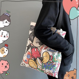 Túi tote làm từ vải bố hình Mickey siêu dễ thương hợp thời trang