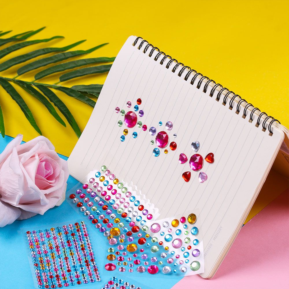 Set 2 Tấm Sticker Acrylic Dán Trang Trí Sổ Mobile/ Xe Hơi DIY Họa Tiết Kim Cương Dễ Thương Cho Bé |Diamond
