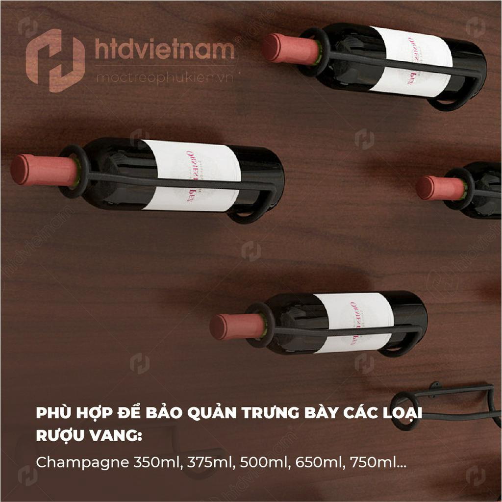 Giá treo chai rượu vang trưng bày | Kệ rượu treo tường D20S10CM