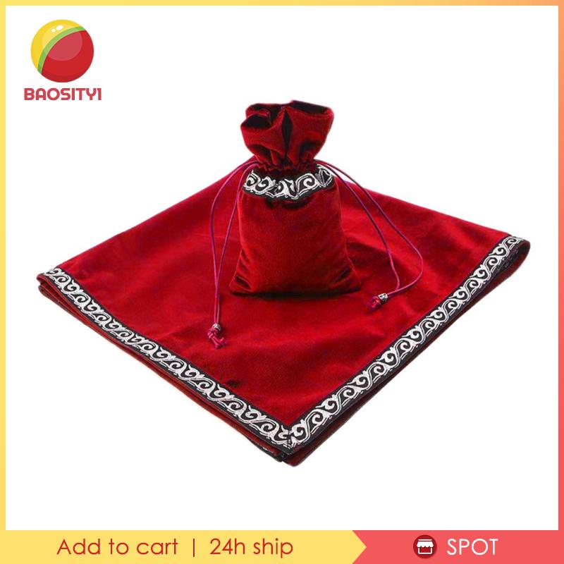 [Baosity1] Thảm Nhung Lót Bàn Tarot Có Túi Dây Rút Màu Tím 66cm