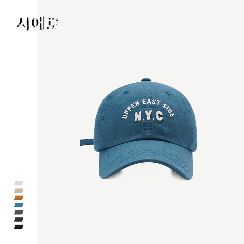 Mũ Lưỡi Trai Mềm Mại Thêu Chữ NYC Phong Cách Hàn Quốc Cho Nam Nữ