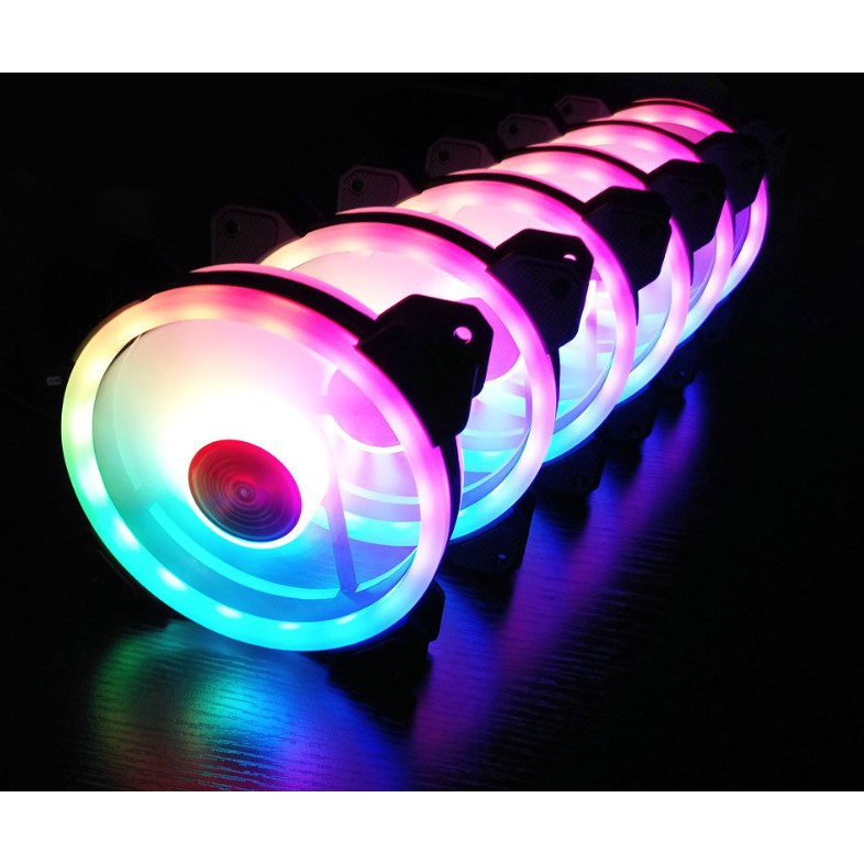 Quạt Tản Nhiệt, Fan Case Coolmoon V4 - Led RGB Dual Ring + Led Rainbow