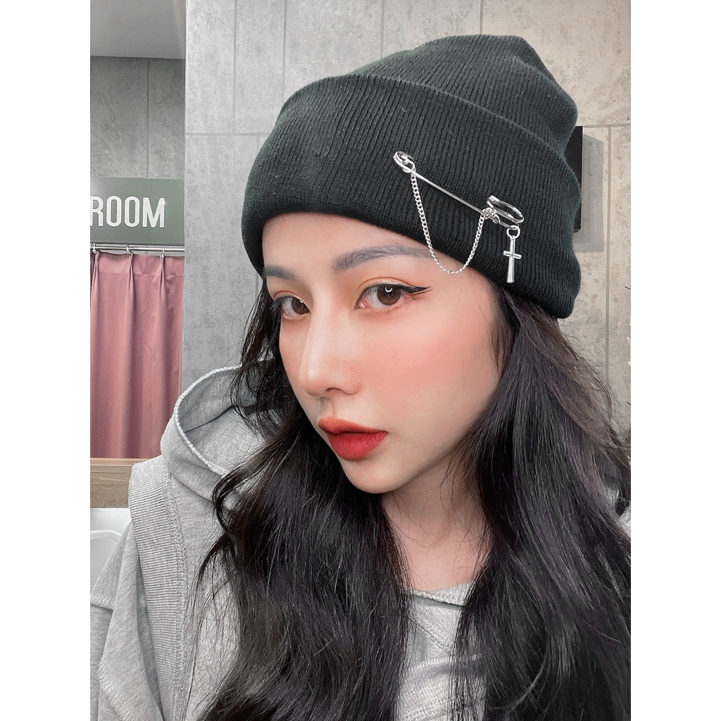 Mũ Nón Len Beanie Phong Cách Kim Băng Chữ Thập - Mã Số: MBK2827