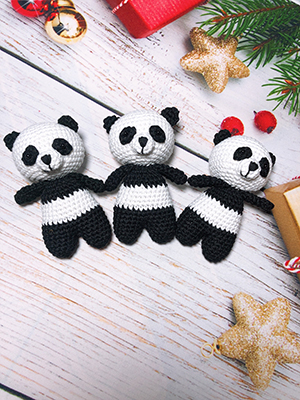 Gấu panda kungfu handmade sợi len 100% cotton mêm mại - Móc chìa khóa Bơ shop