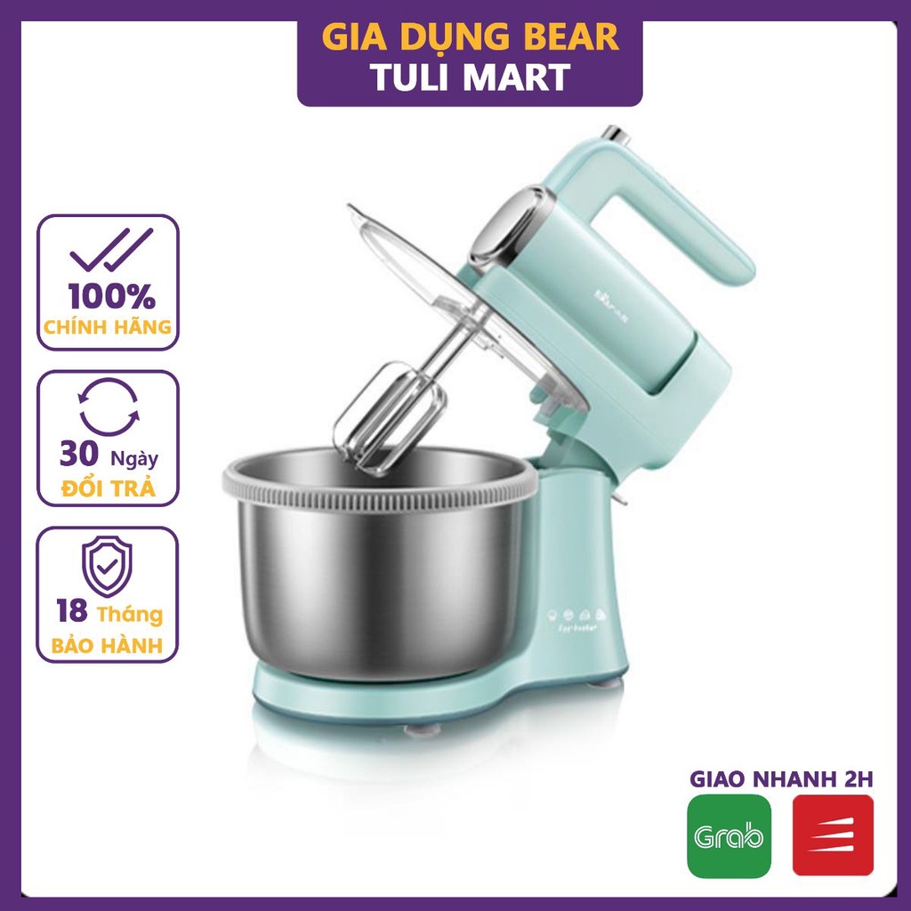 Máy đánh trứng Để Bàn Bear_Công |Suất 300W_Dung tích 4L_ Máy Đánh Trứng Đa Năng_Máy Trộn Bột_Đánh Kem_Đánh Trứng Cầm Tay