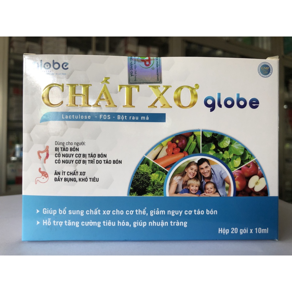 CHẤT XƠ GLOBE dùng được cho bé 6 tháng tuổi trở lên, phụ nữ cho con bú - hộp 20 gói x 10ml