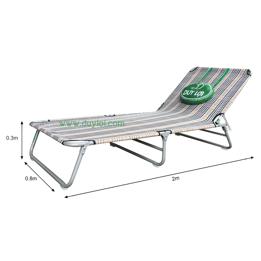 Ghế - giường xếp DUY LỢI thép - cỡ đại (Quà tặng 20 móc áo) | BigBuy360 - bigbuy360.vn