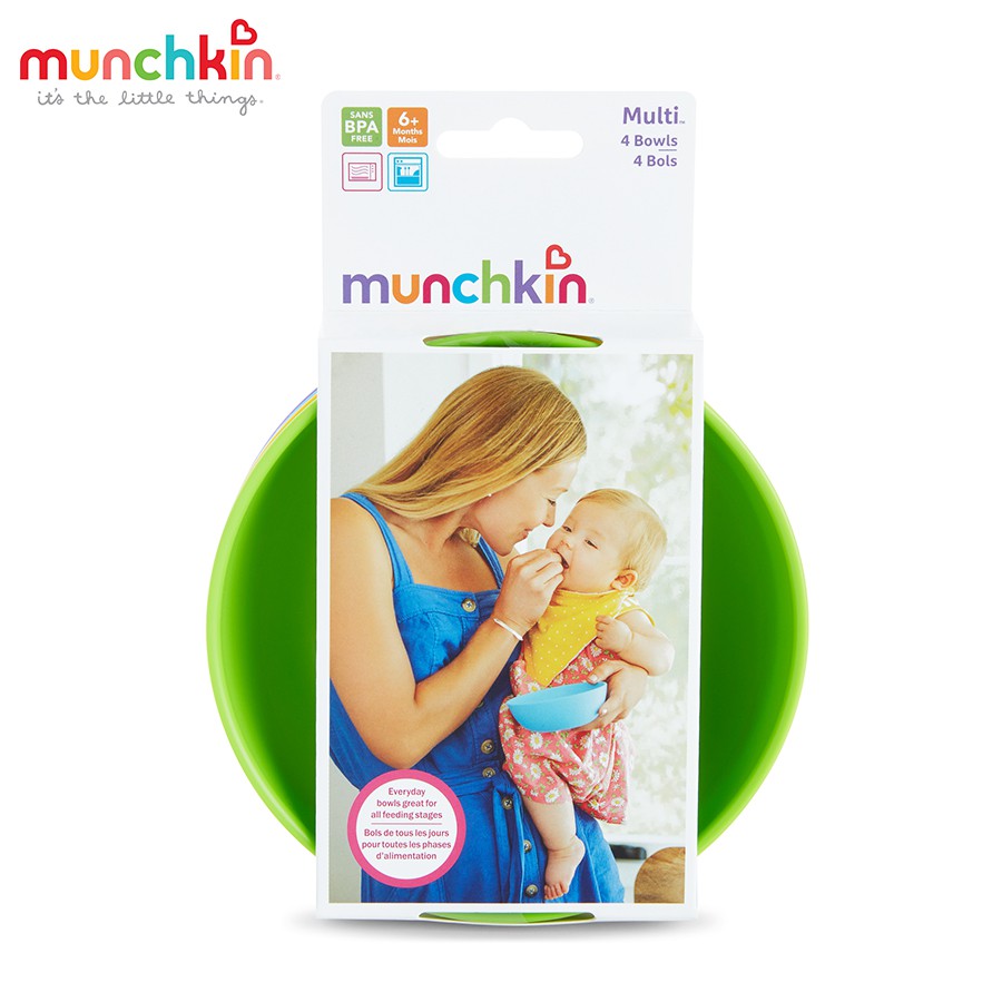 [CHUBBYSHOP] Bộ 4 bát cỡ lớn cho bé Munchkin