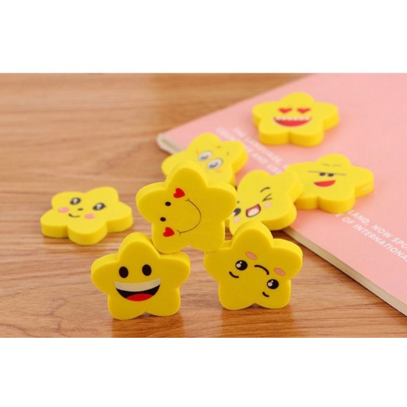 Set 3 gôm ngôi sao nhiều biểu cảm dễ thương (tẩy ngôi sao)