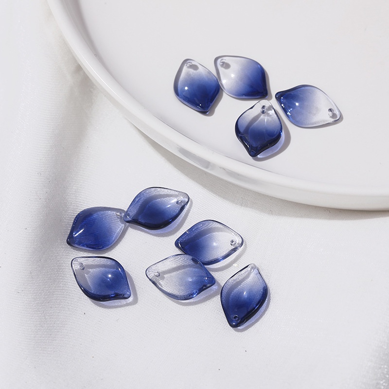 (5 cái)Cánh hoa lily thủy tinh 13*19mm, Nguyên liệu làm trang sức cổ trang, Nguyên liệu diy