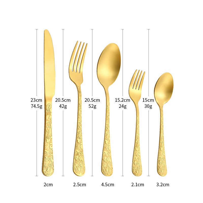 Bộ đồ ăn 5 món KATELV gồm muỗng nĩa dao bằng thép không gỉ cao cấp