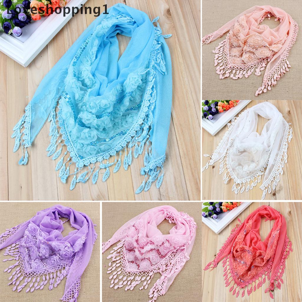 Khăn Choàng Cổ Vải Lụa Thêu Họa Tiết Hình Học Phối Tua Rua Thời Trang Cho Nữ 1 | BigBuy360 - bigbuy360.vn