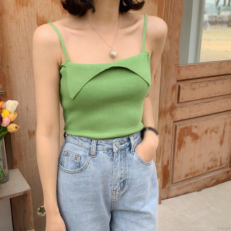 Áo hai dây dệt kim thời trang cho nữ