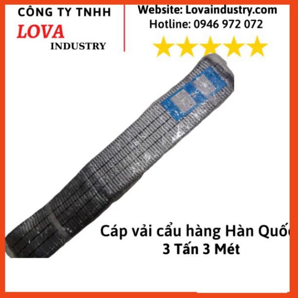 Dây Cáp Vải Cẩu Hàng Bản dẹp Hàn Quốc 3 Tấn 3 mét - Lova industry