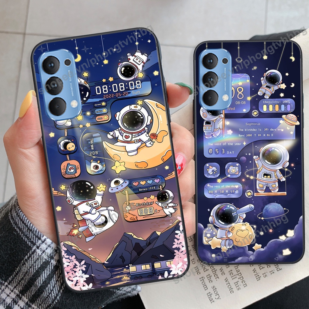 Ốp lưng Oppo Reno4 / Reno4 Pro / Reno 4 phi hành gia hoạt hình 3D cute giá rẻ