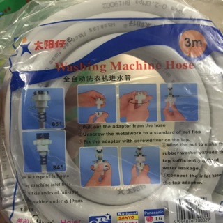Ống cấp nước máy giặt cửa đúng dài 3m.