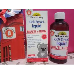 Nature 'WAY KIDS SMART MULTI + IRON LIQUID 200ML - Sirô uống bổ sung Vitamin + Sắt cho bé phát trển toàn diện