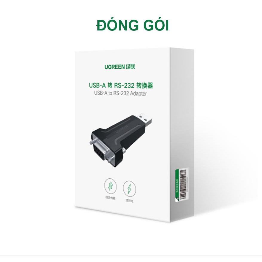 Đầu chuyển đổi tín hiệu USB 2.0 sang COM DP9 RS 232 UGREEN 80111 - Hàng phân phối chính hãng - Bảo hành 18 tháng | BigBuy360 - bigbuy360.vn