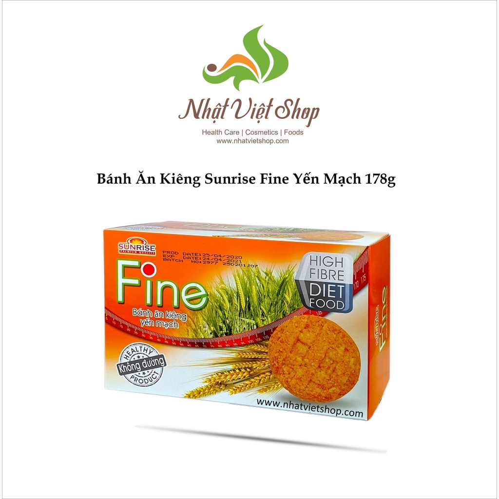 Bánh Ăn Kiêng Sunrise Fine Yến Mạch 178g