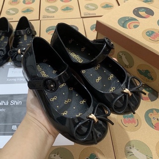 [ Xuất chuẩn] Giày nhựa thơm nơ đen Melissa