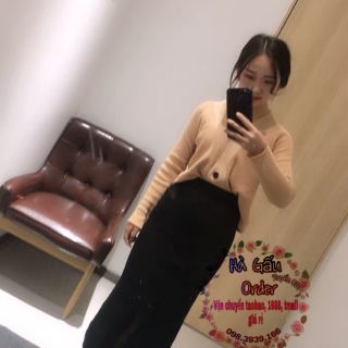 Chân Váy Dài Xẻ Tà Sau Ảnh thật hagauorder