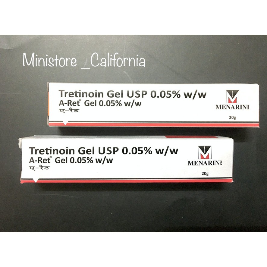 Giảm mụn trẻ hoá da Tretinoin a ret gel 0.1 và 0.05 0.025