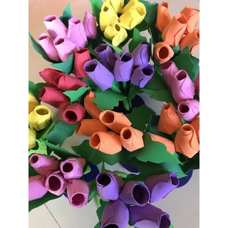 Hoa trang trí góc tulip đồ dùng mầm non