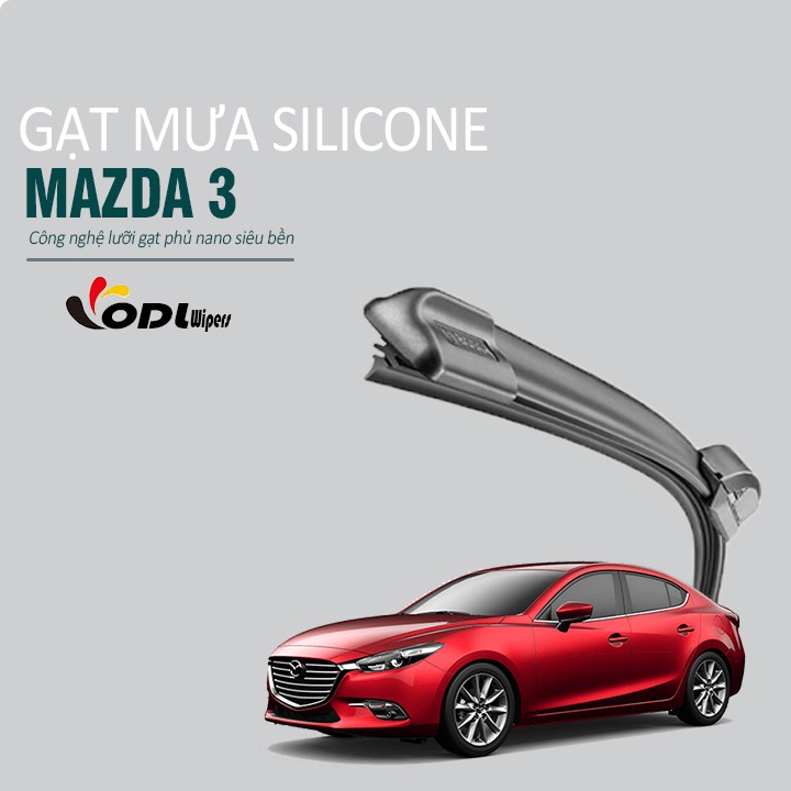 Gạt Mưa Xe Mazda 3 Gạt Mưa Thân Mềm Lưỡi Silicone Phủ Nano Siêu Sạch