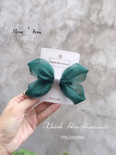 Kẹp tóc nơ xanh size 11cm * 7cm