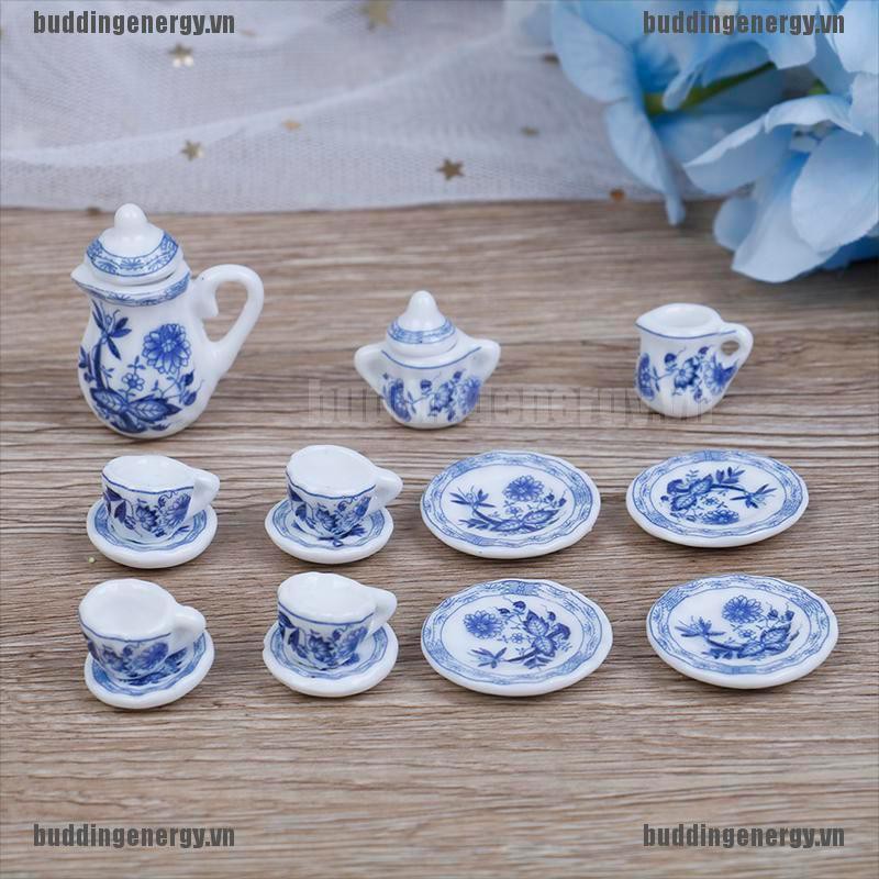 Set 15 Ấm Trà Bằng Sứ Tỉ Lệ 1:12 Dùng Để Trang Trí Nhà Búp Bê Sang Trọng Tiện Dụng