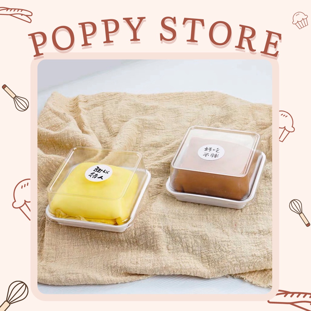 HỘP NHỰA ĐỰNG BÁNH - HỘP ĐỰNG BÁNH - HỘP BÁNH CREP - HÔP BÁNH NGỌT - SIZE MINI - COMBO 5 HỘP - POPPY STORE