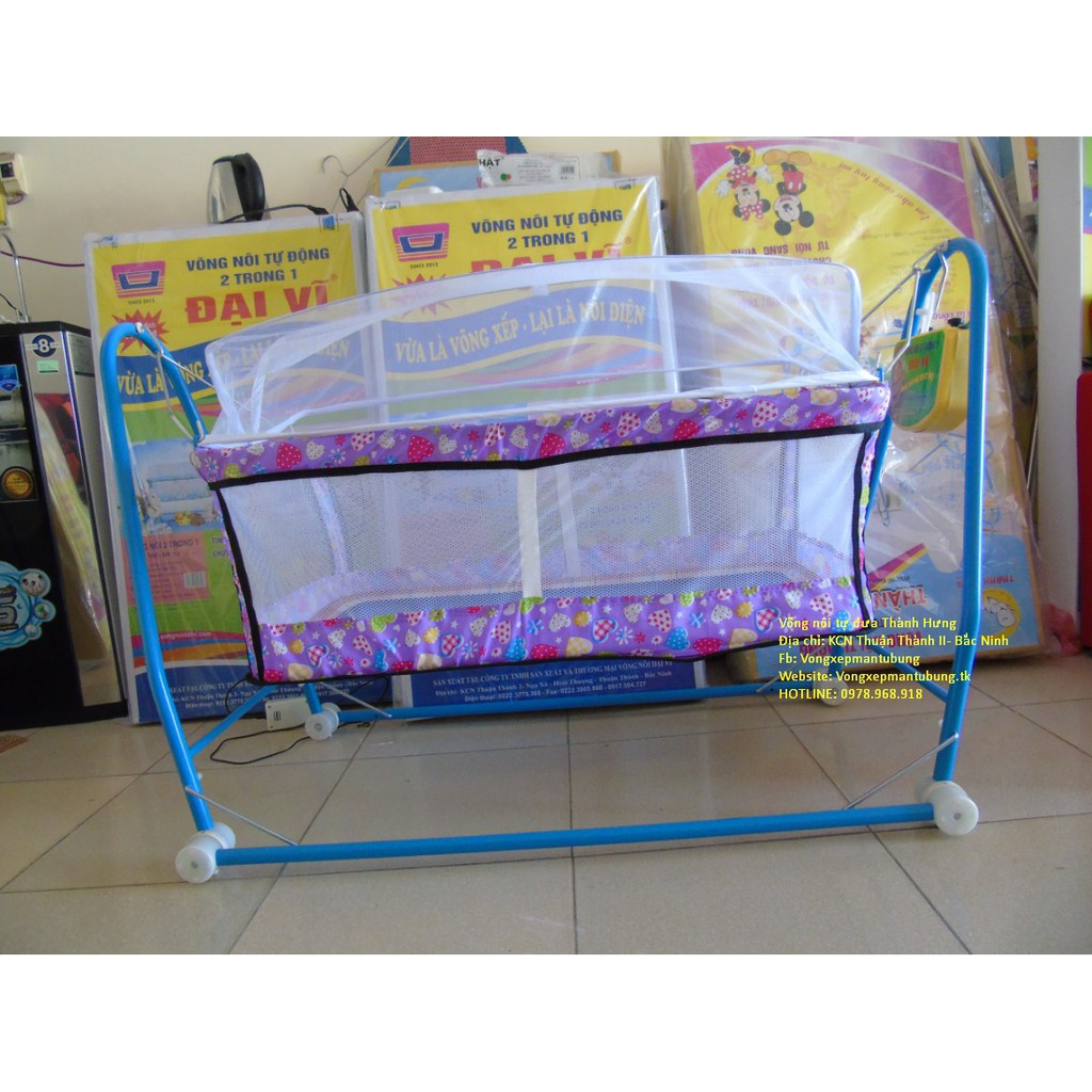 Nôi điện cho bé Đại Vĩ Thành Hưng vừa là nôi vừa là võng - Có màn chống muỗi