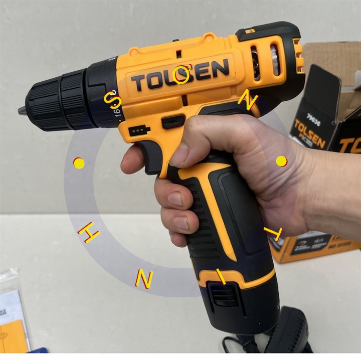 Máy khoan pin Tolsen 79036 (máy kèm 1 pin 1 sạc)