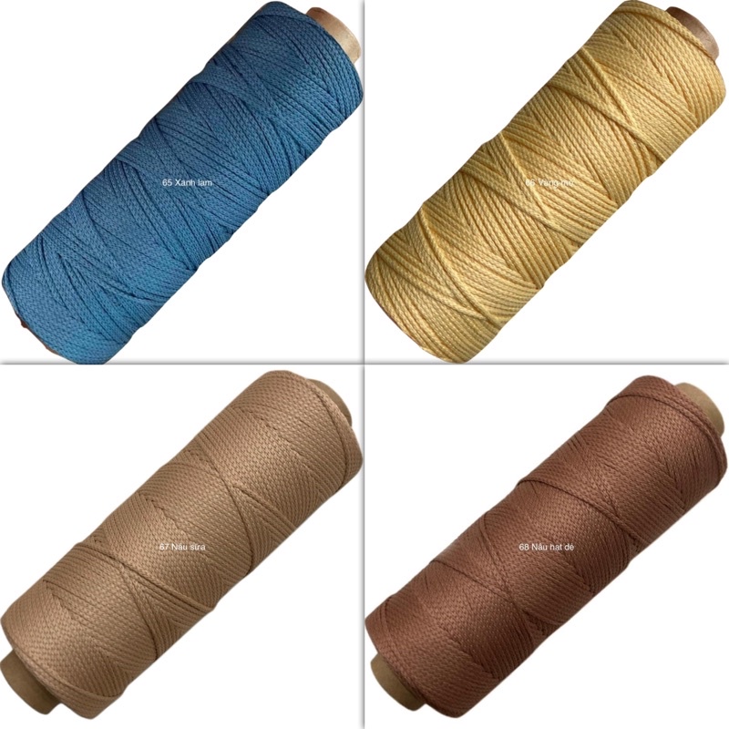 Sợi dệt trơn 2mm Craftyarn VN (Mã 51 ~ Mã 68)